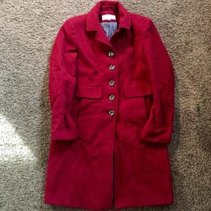 Calvin Klein Red Wool Coat